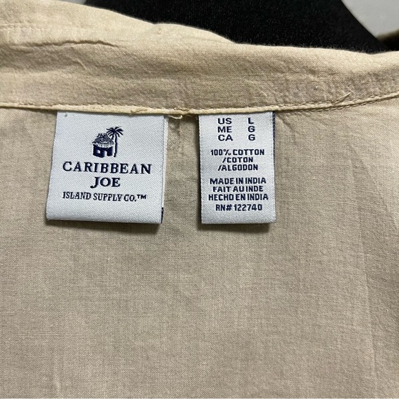 Caribbean Joe Brown Ombré Rolled Sleeve Button Up Size Large - Picture 5 of 5